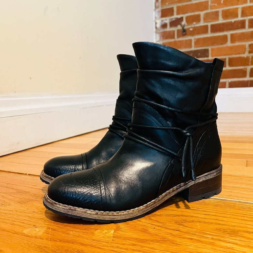 Clark’s Volara Dina Moto Bootie Black With Strap Detail 7 Womens